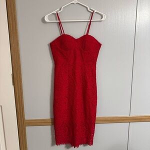 Bardot Pierre Lace Dress in Lava Red Size XS